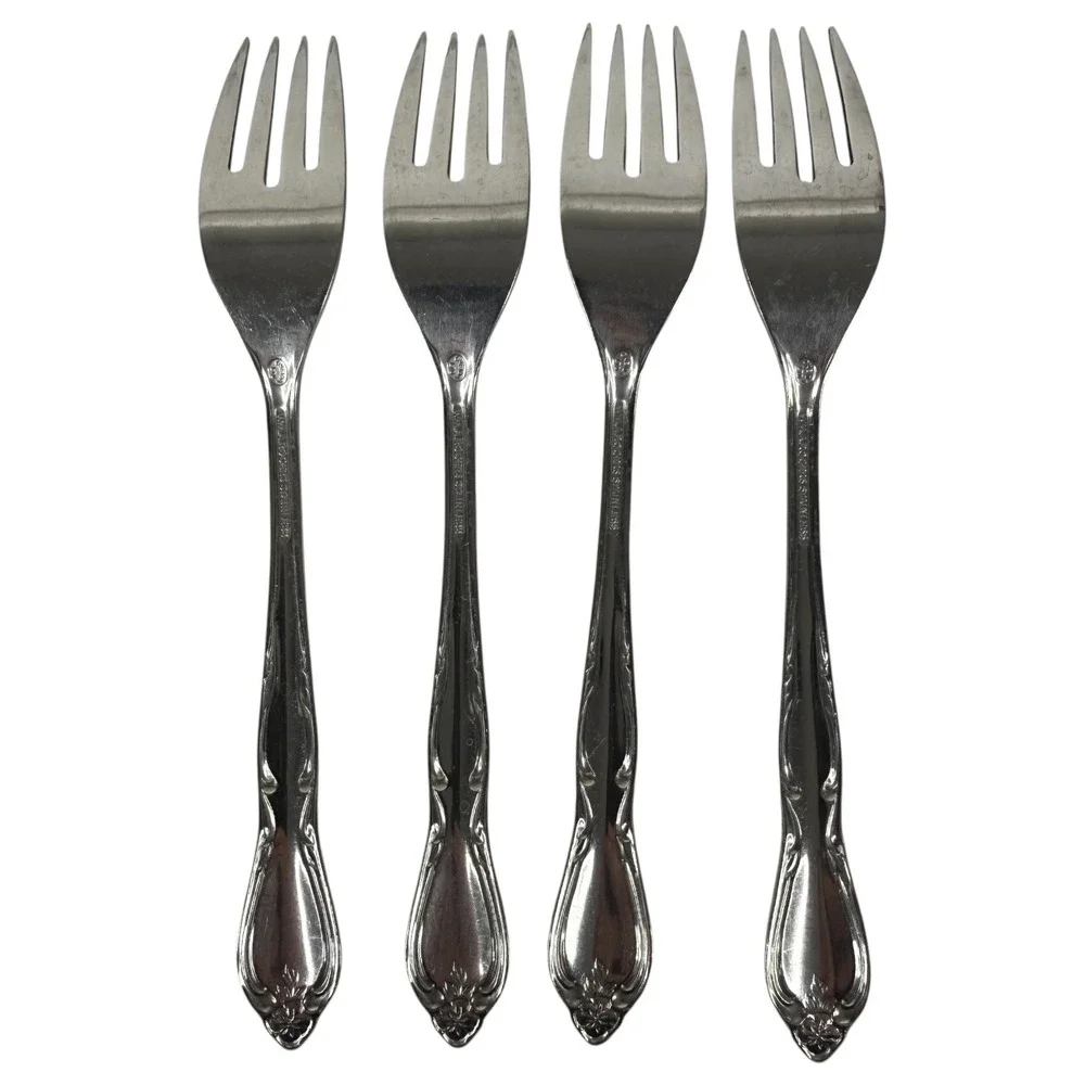 Oneida Wm A Rogers Montclair Gloria Stainless Flatware Set Fork Spoon Floral Tip